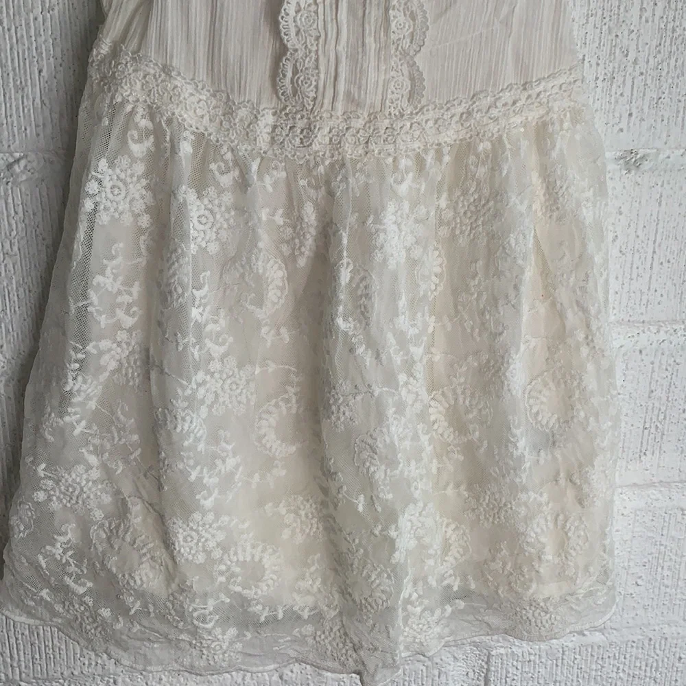 OshKosh B'gosh White Lace Crochet Embroidered Flower Girl Dress sz 18 mon
